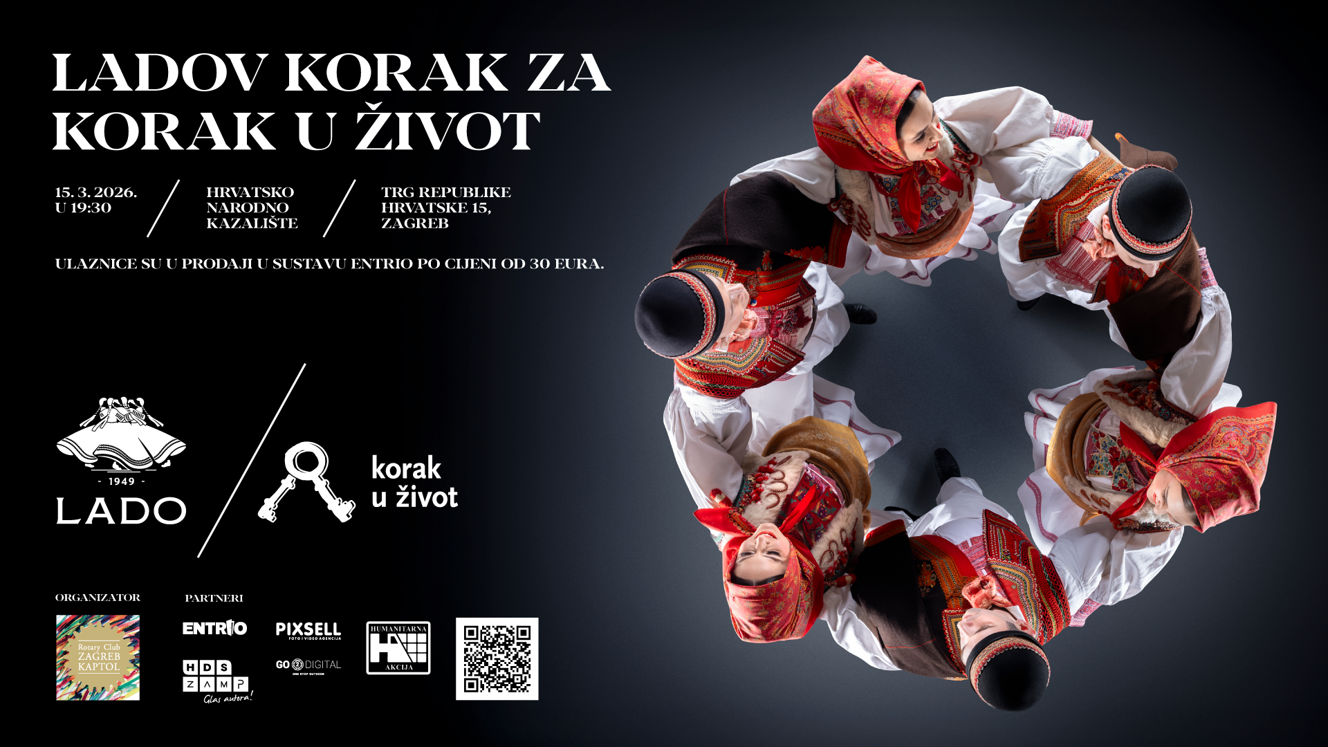 "Ladov korak za Korak u život", humanitarni koncert Ansambla LADO u zagrebačkom HNK